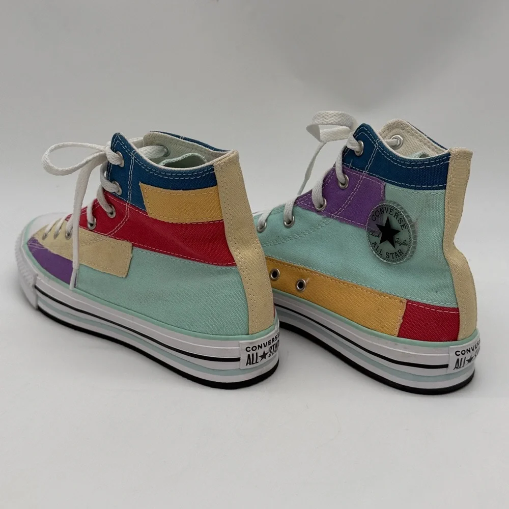 Converse Chuck Taylor All Star Lift Hi Sneaker-Patchwork Color Block Big Girl 7